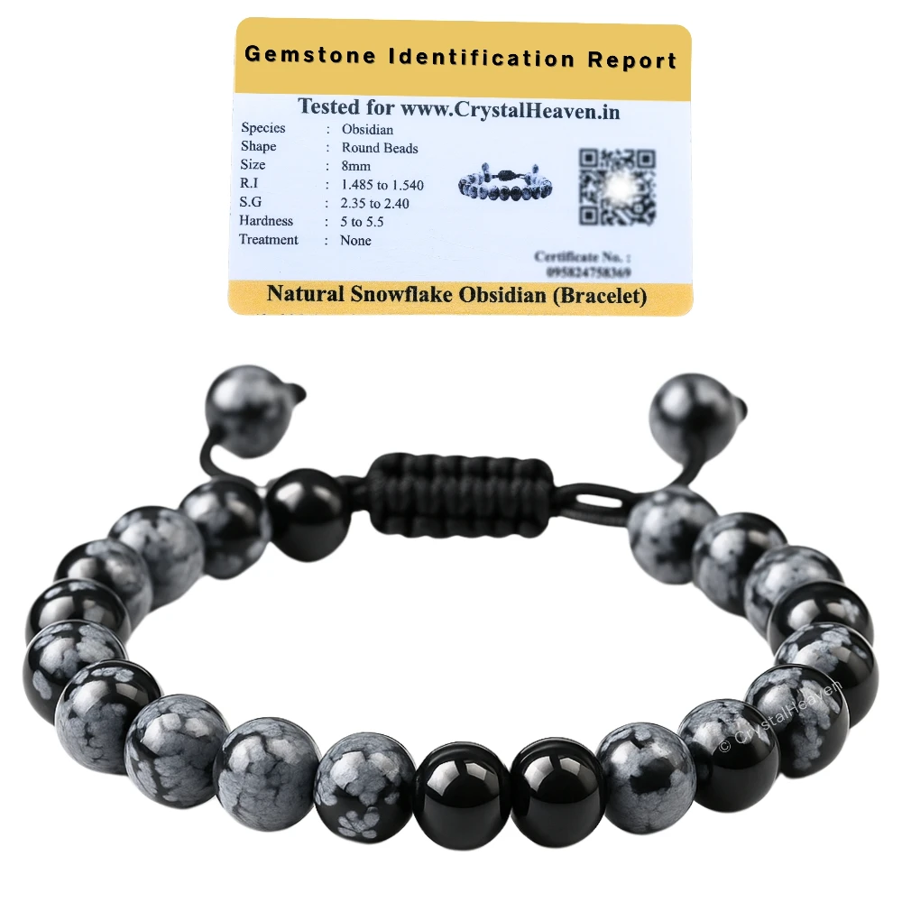 Snowflake Obsidian Bracelet (Adjustable)