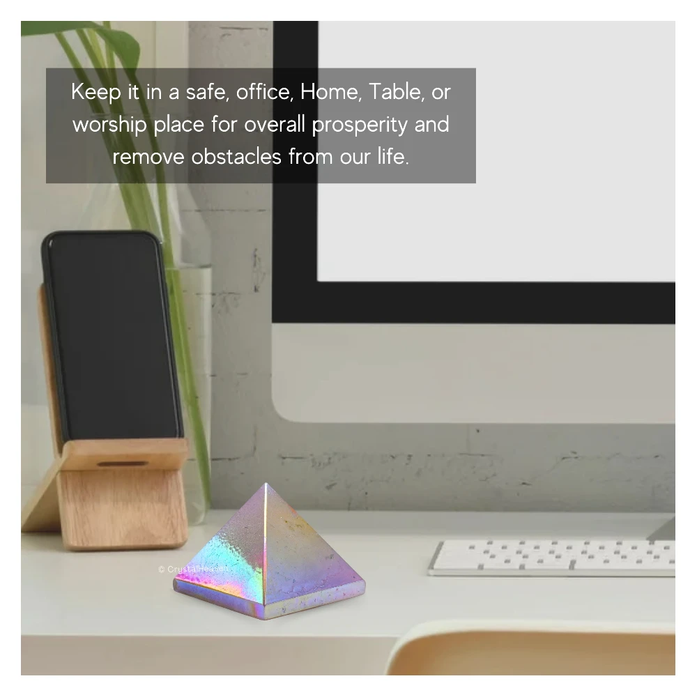 Angel Aura Rose Quartz Pyramid (1.5 Inch)