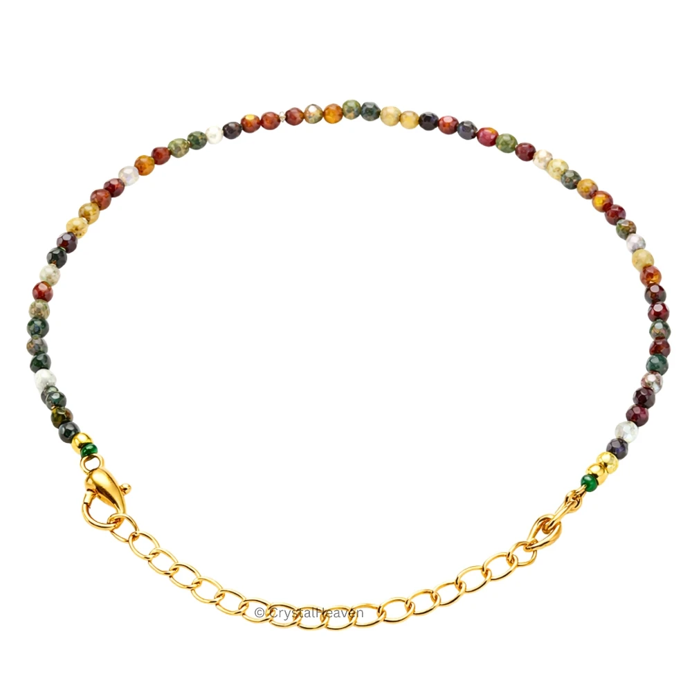 Mookaite Bracelets - 2mm Faceted Beads (Gold)
