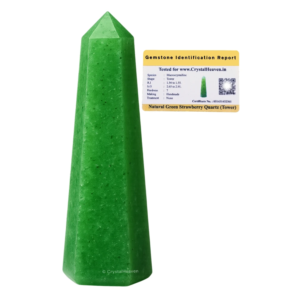 Green Strawberry Quartz Crystal Tower (3" to 4" inch)