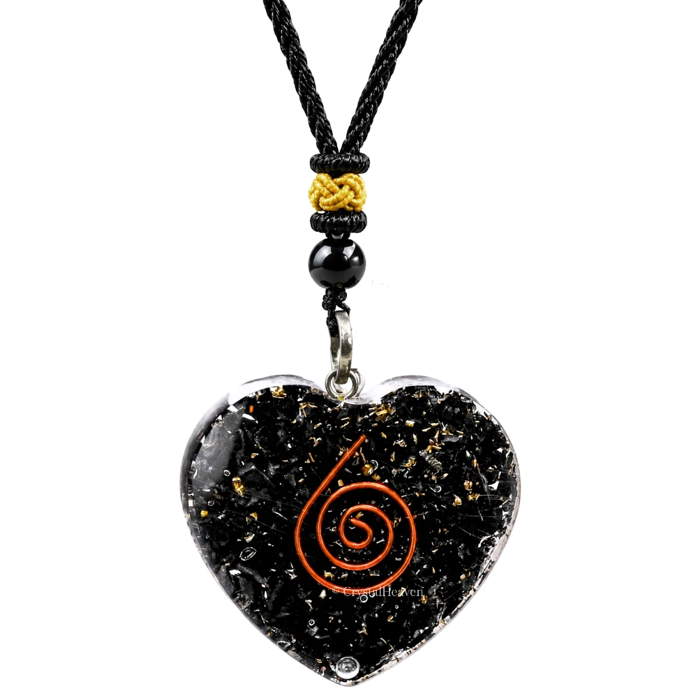 Shungite Necklace - Copper Coil (Heart)