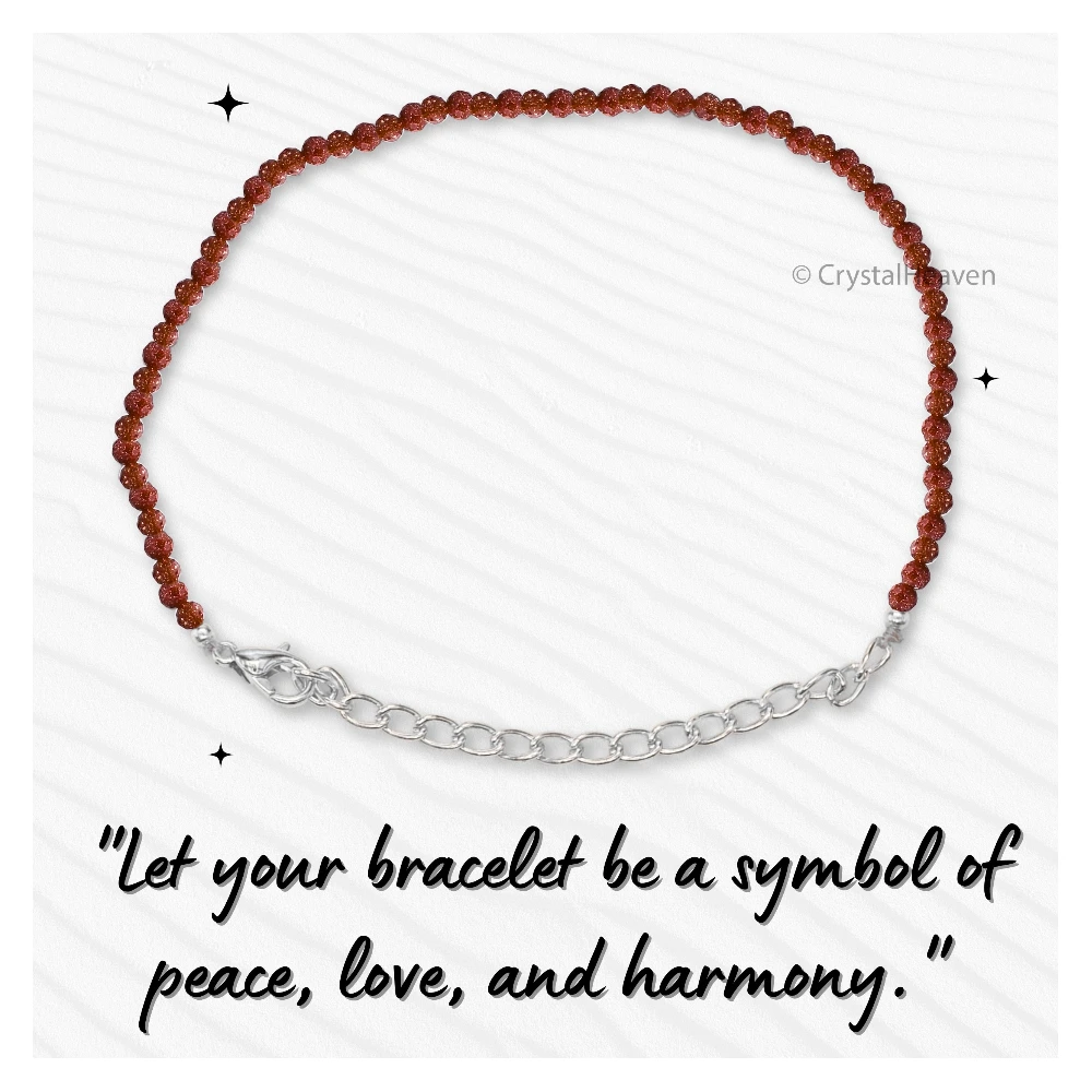 Red Goldstone Bracelets - 2mm Faceted Beads (Silver)