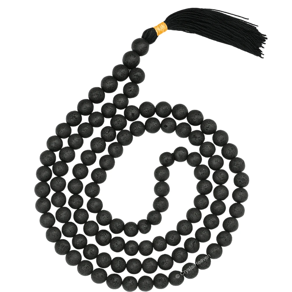 Lava Stone 108 Beads Mala Handcrafted Beads Mala for Meditation