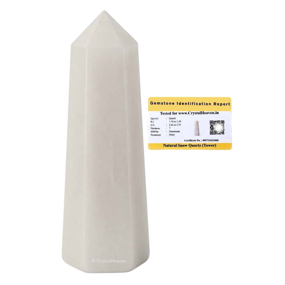Snow Quartz Crystal Tower (3" to 4" inch)