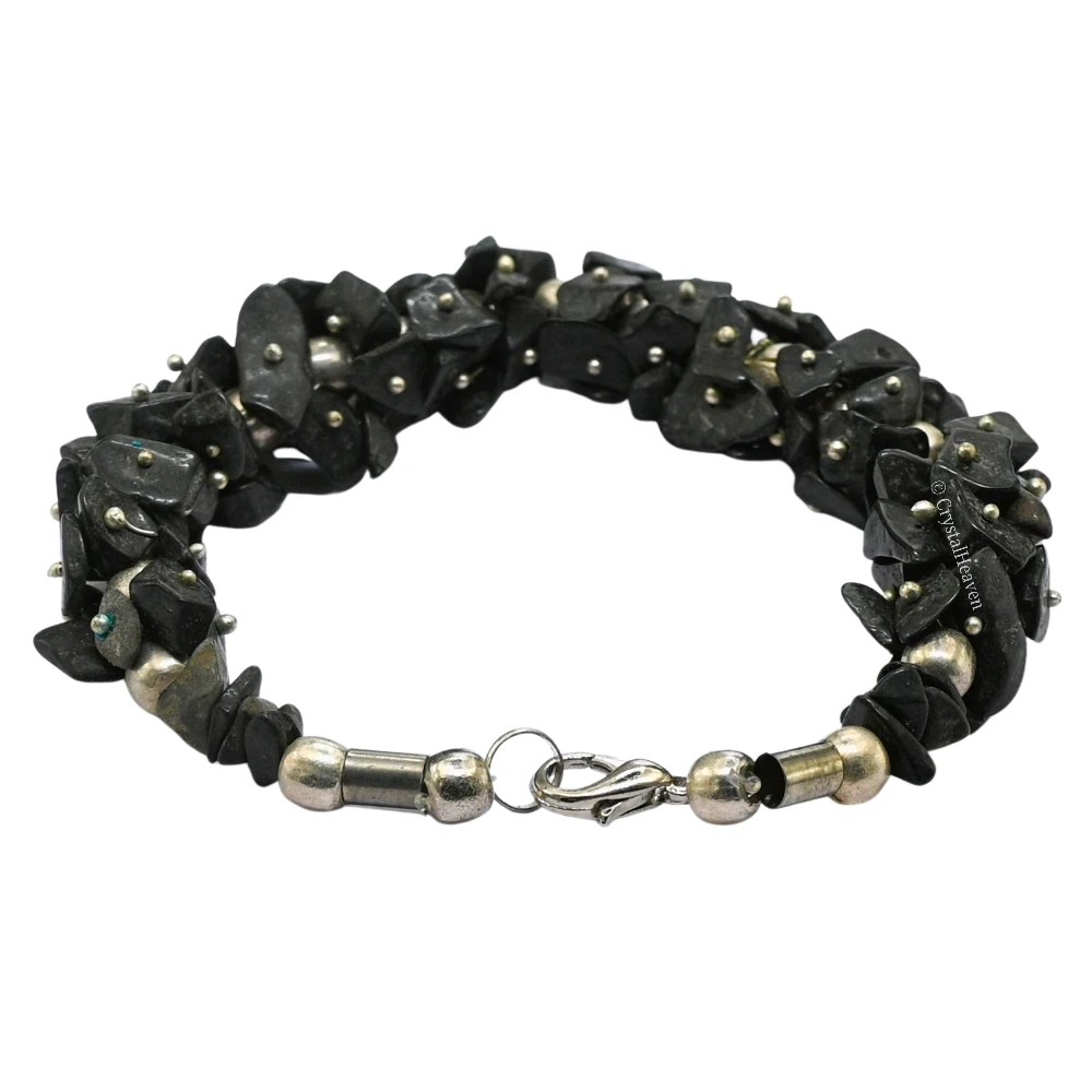 Shungite Chips Bead Bracelet (Adjustable, Fuse Wire)