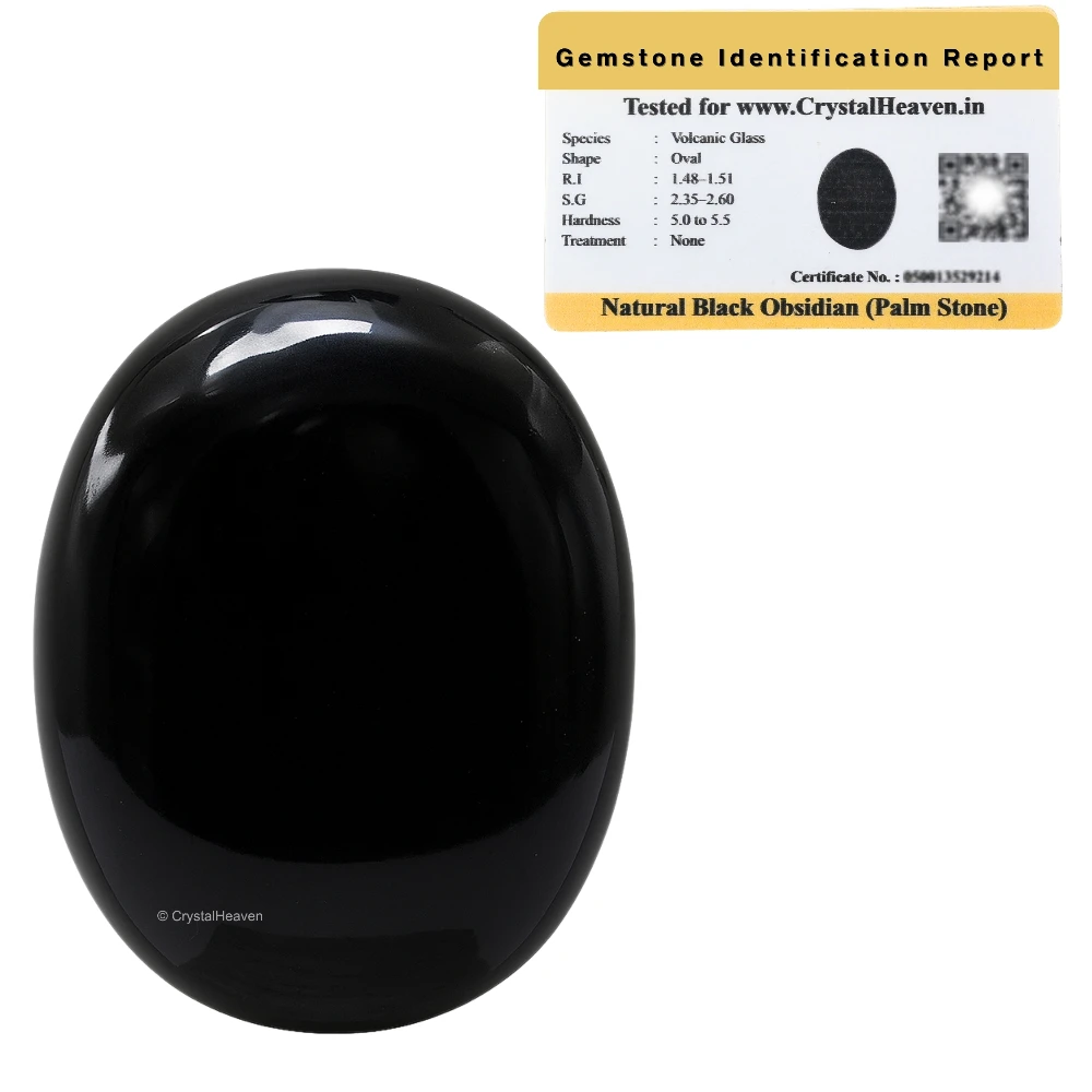 Black Obsidian Palm Stone