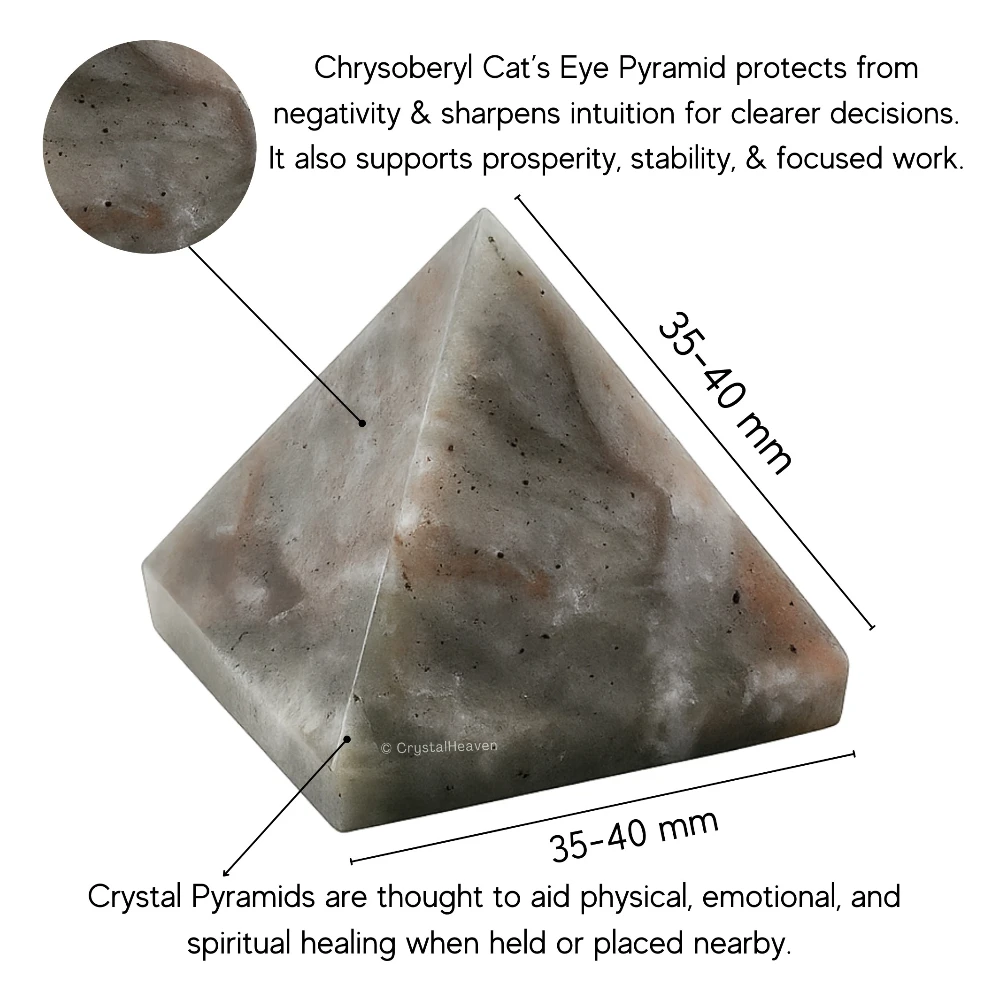 Chrysoberyl Cats Eye Pyramid (1.5 Inch)