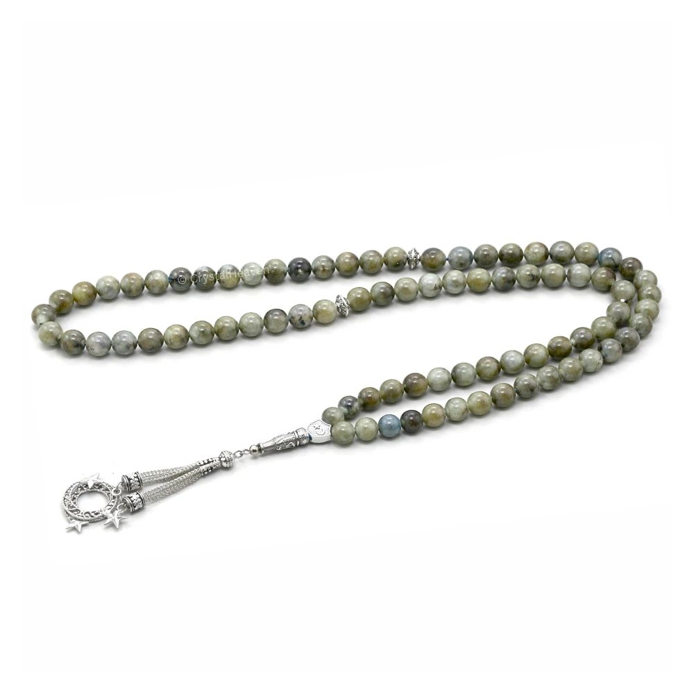 Labradorite Crystal Tasbih (Silver)
