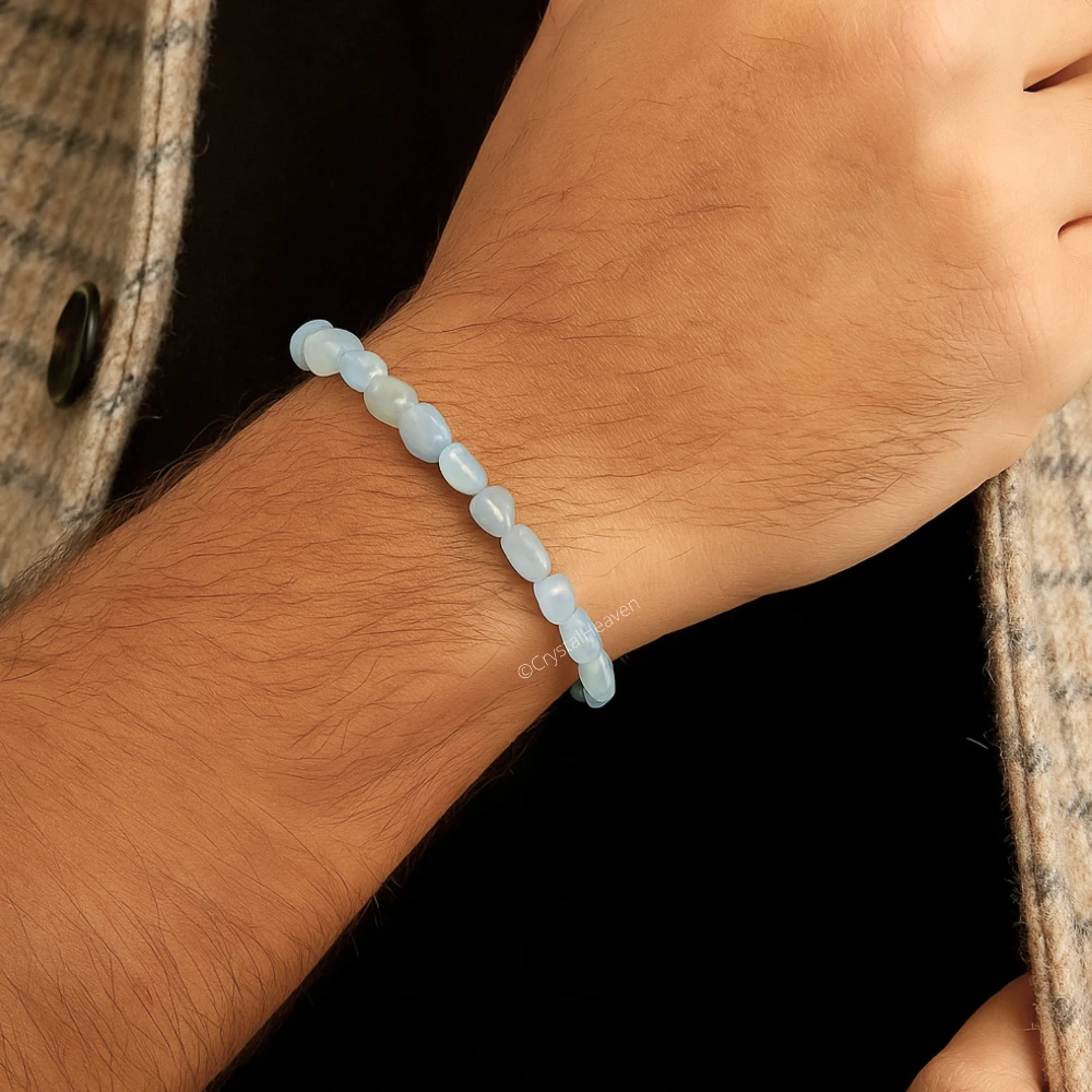 Aquamarine Tumbled Bracelet (Elastic)