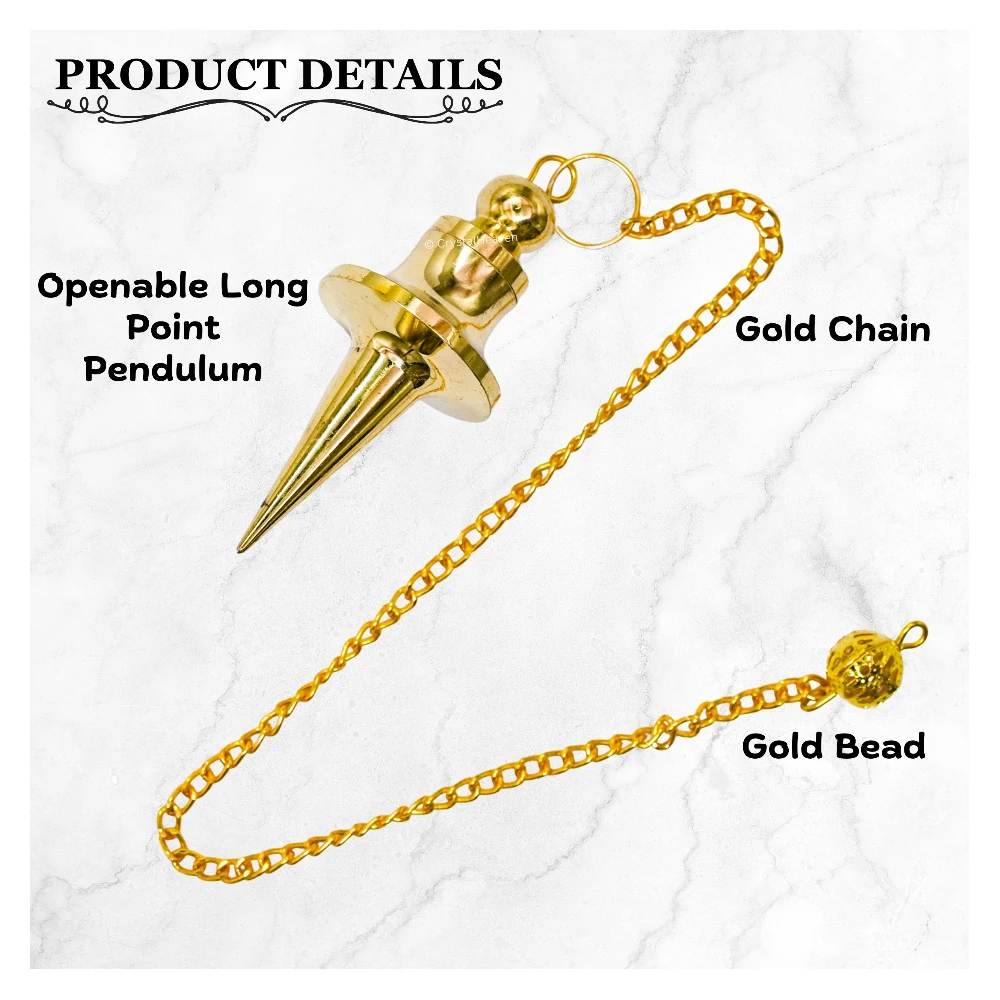 Metal Brass Pendulum - Gold Disc Cone Long (MP117)