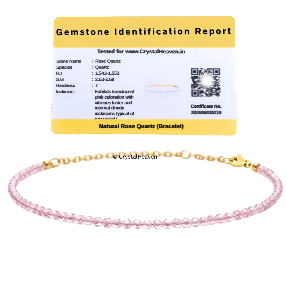 Rose Quartz Bracelets - 2mm Faceted Beads (Gold)