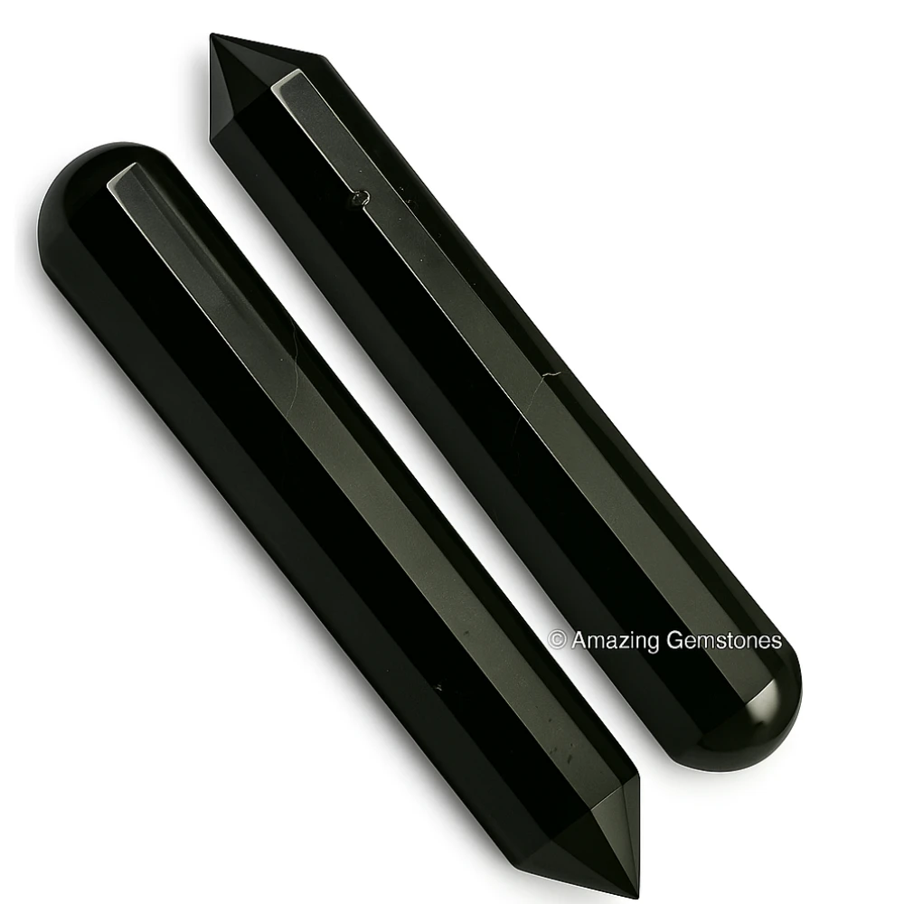 Black Tourmaline Wand (Faceted)