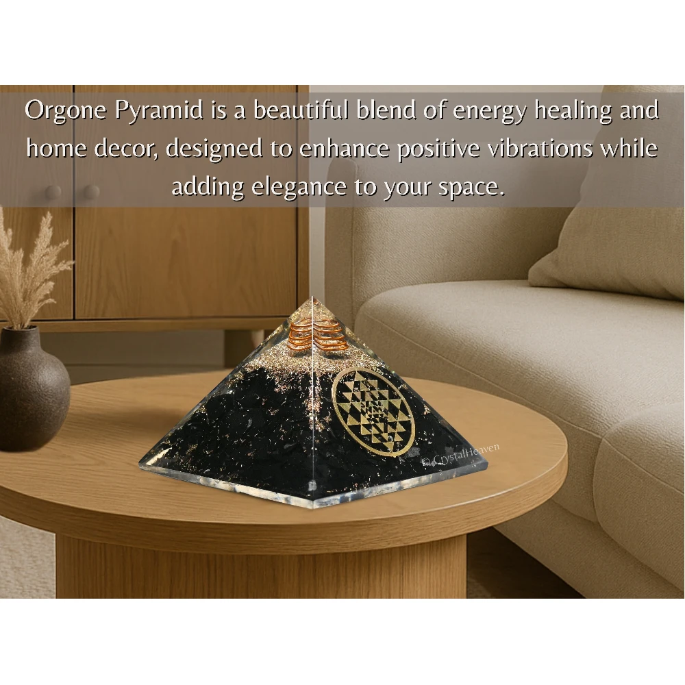 Shungite Orgone Pyramid (Round Shriyantra)