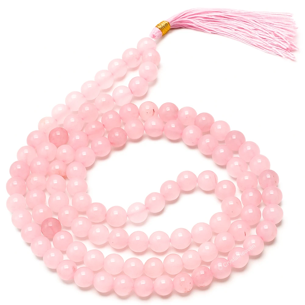 Rose Quartz Japa Mala (Without Knot)