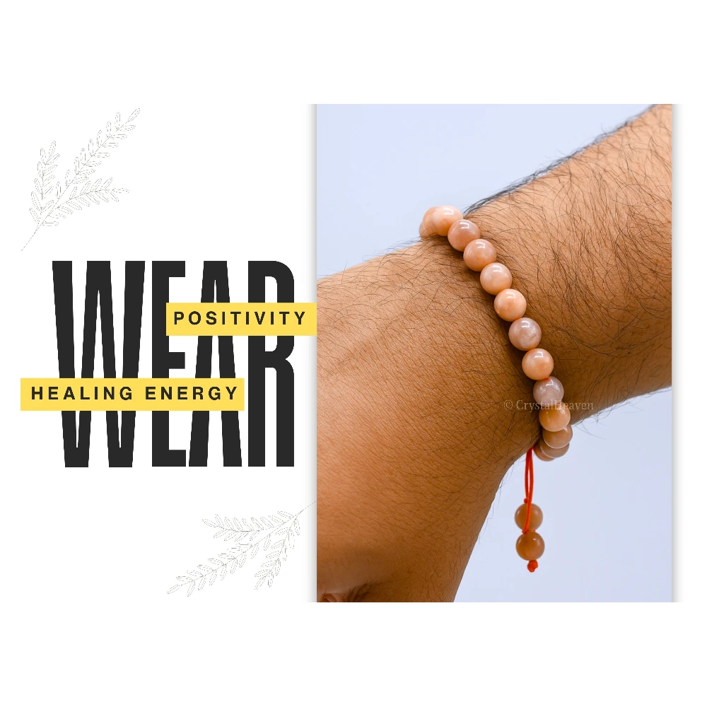 Peach Moonstone Bracelet (Adjustable)