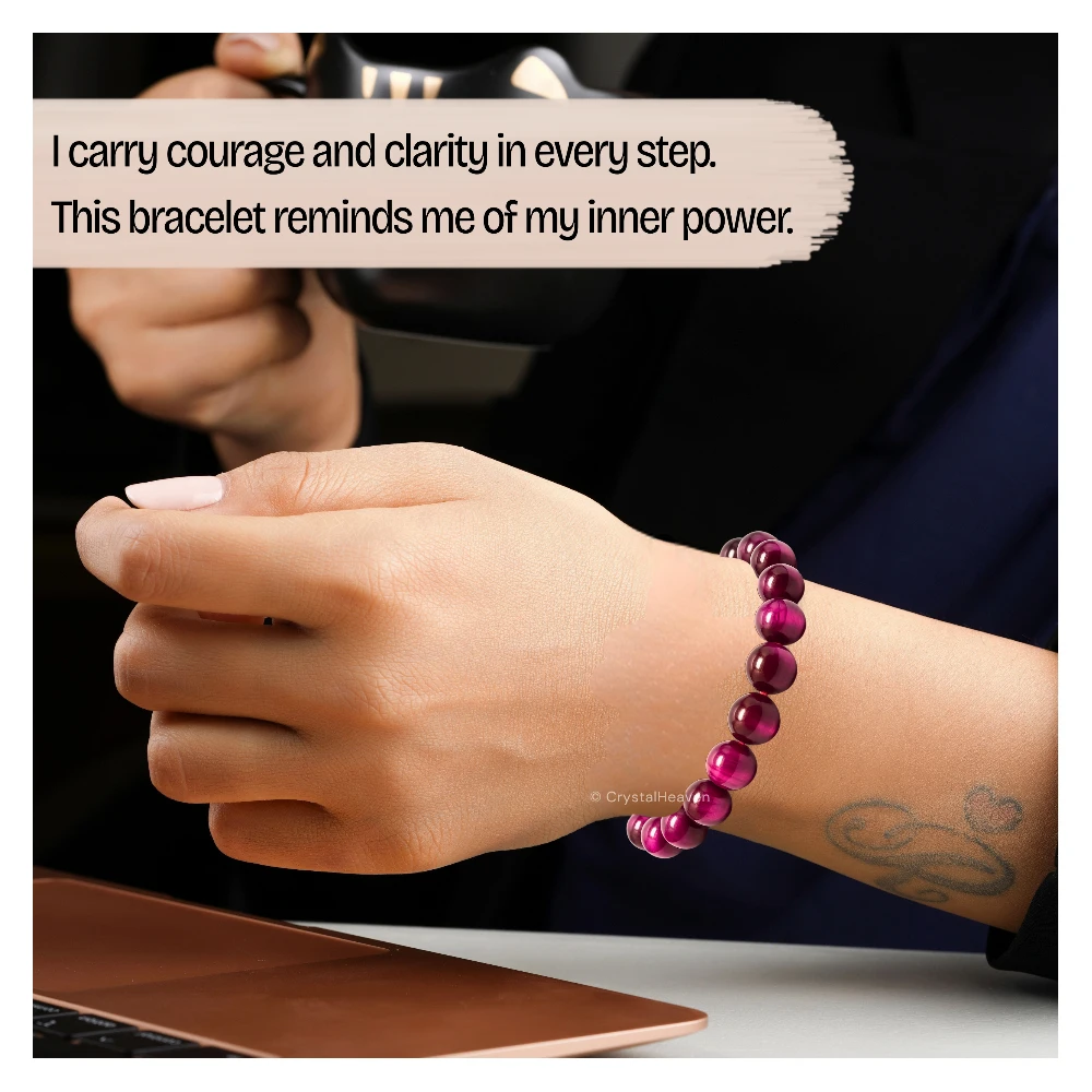 Pink Tiger Eye Bracelet (Adjustable)