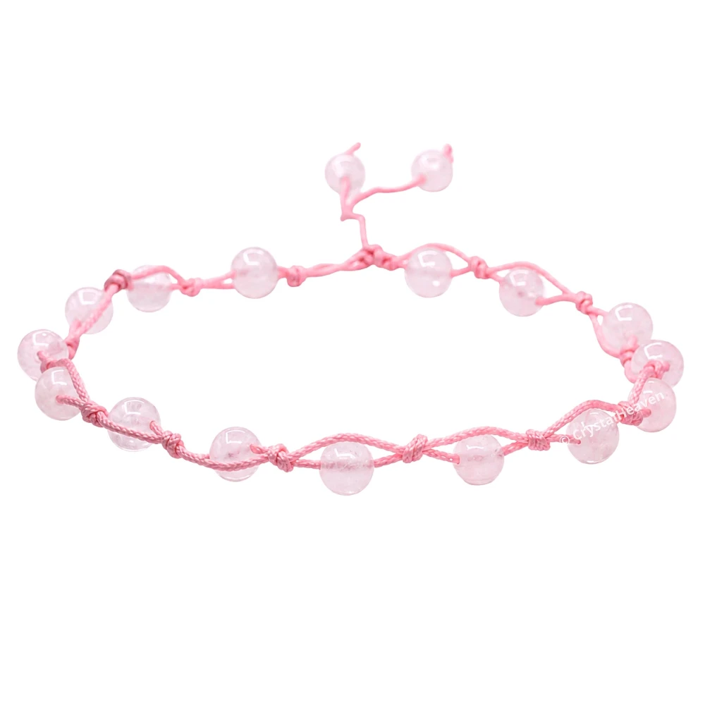 Rose Quartz Anklet (Hand Knotted)