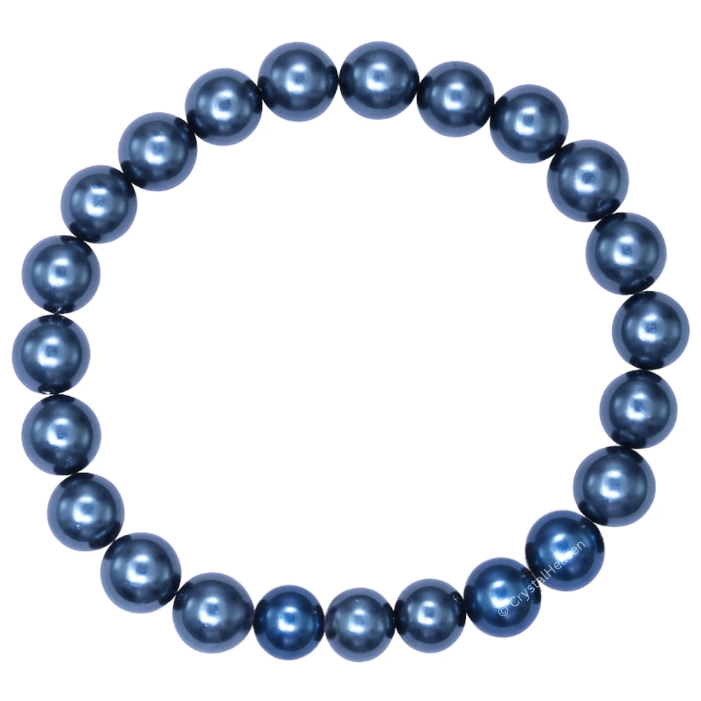 Blue Pearl Bracelet (Elastic)