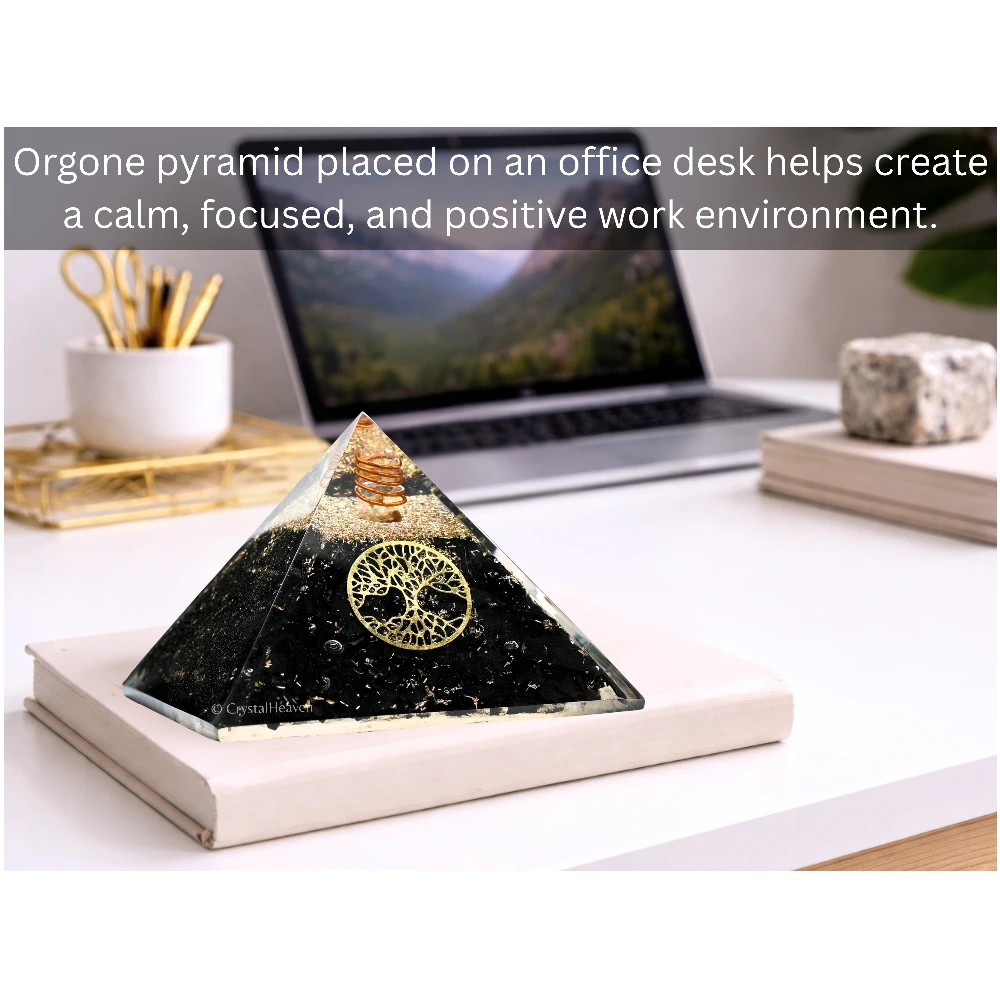 Shungite Orgone Pyramid (Small Tree Of life)