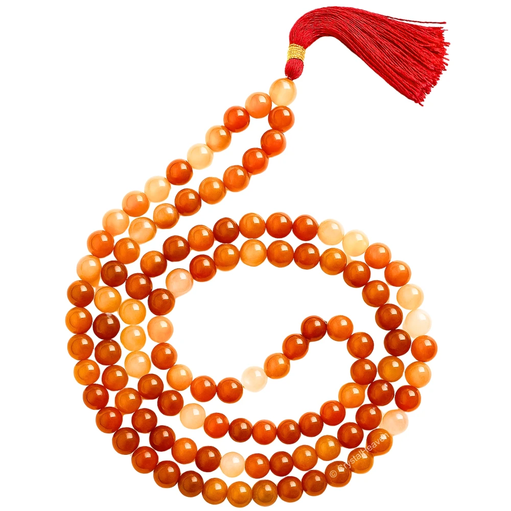 Carnelian Japa Mala (Without Knot)