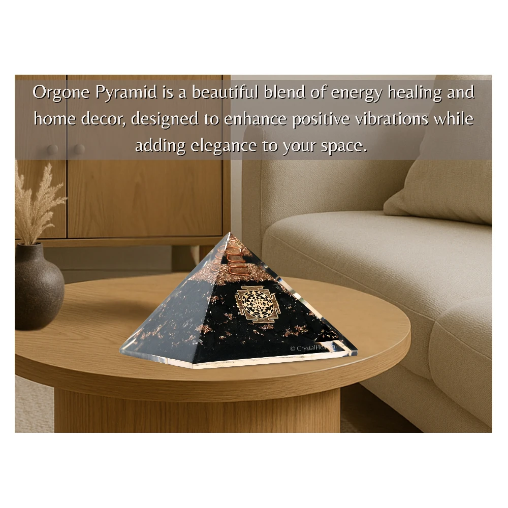 Shungite Orgone Pyramid (Small Shriyantra)