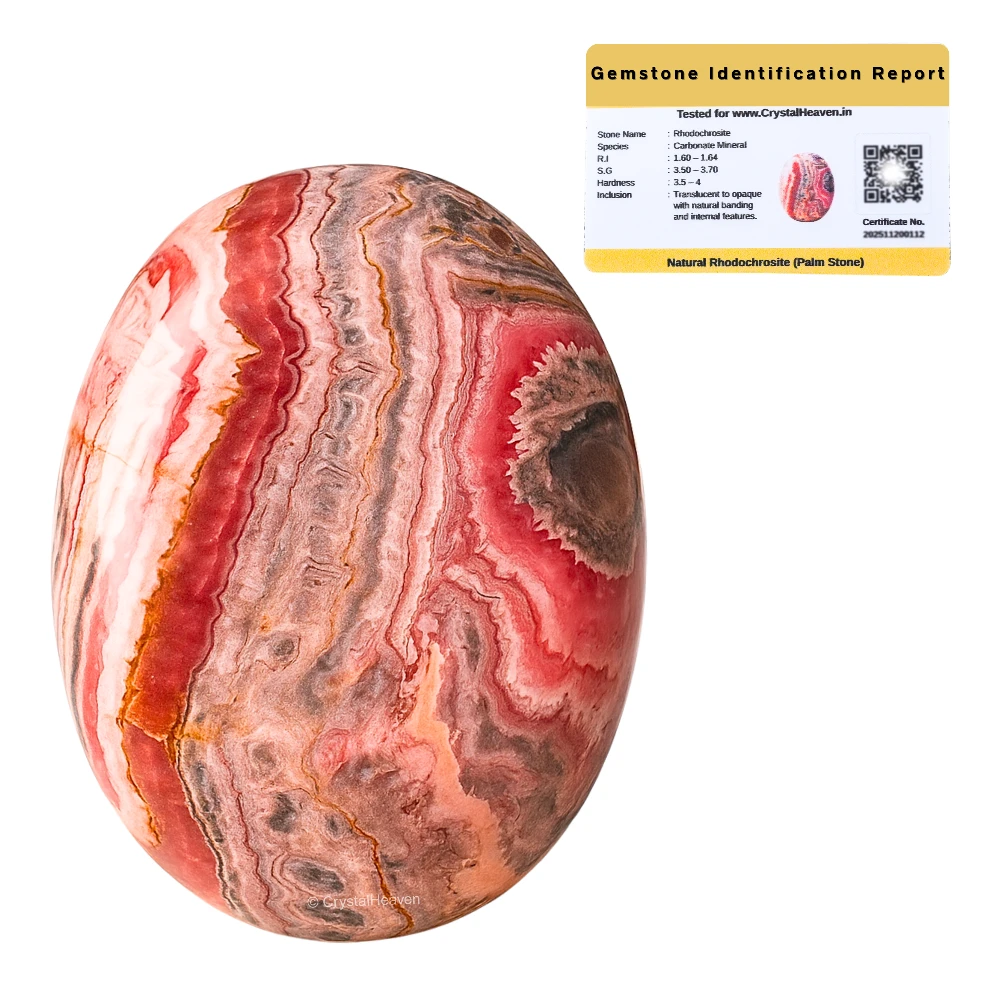 Rhodochrosite Palm Stone