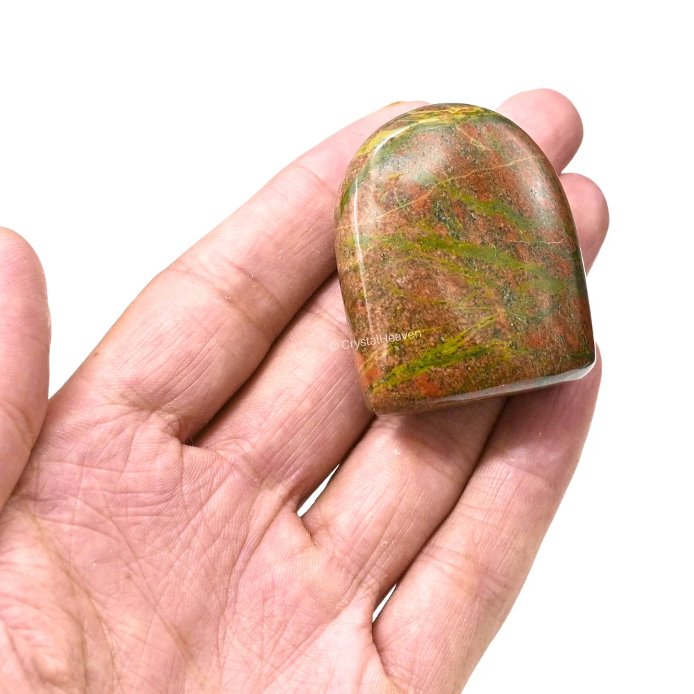 Unakite Standing Palm Stone (Regular)