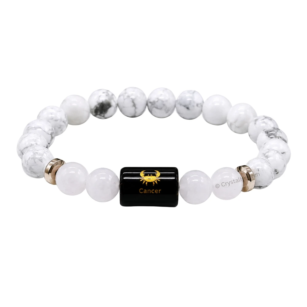 Cancer Bracelet (कर्क राशि) - Howlite & Milky Quartz (Only Bracelet)