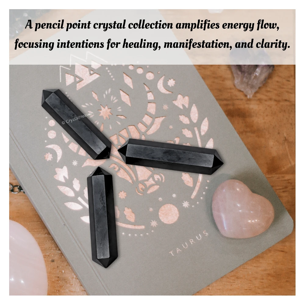 Shungite Pencil Points (Double Terminated) (Set of 3)