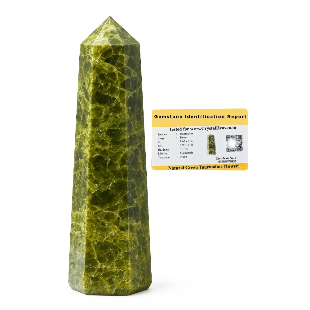 Green Tourmaline in Matrix Crystal Tower (2" to 3" inch)