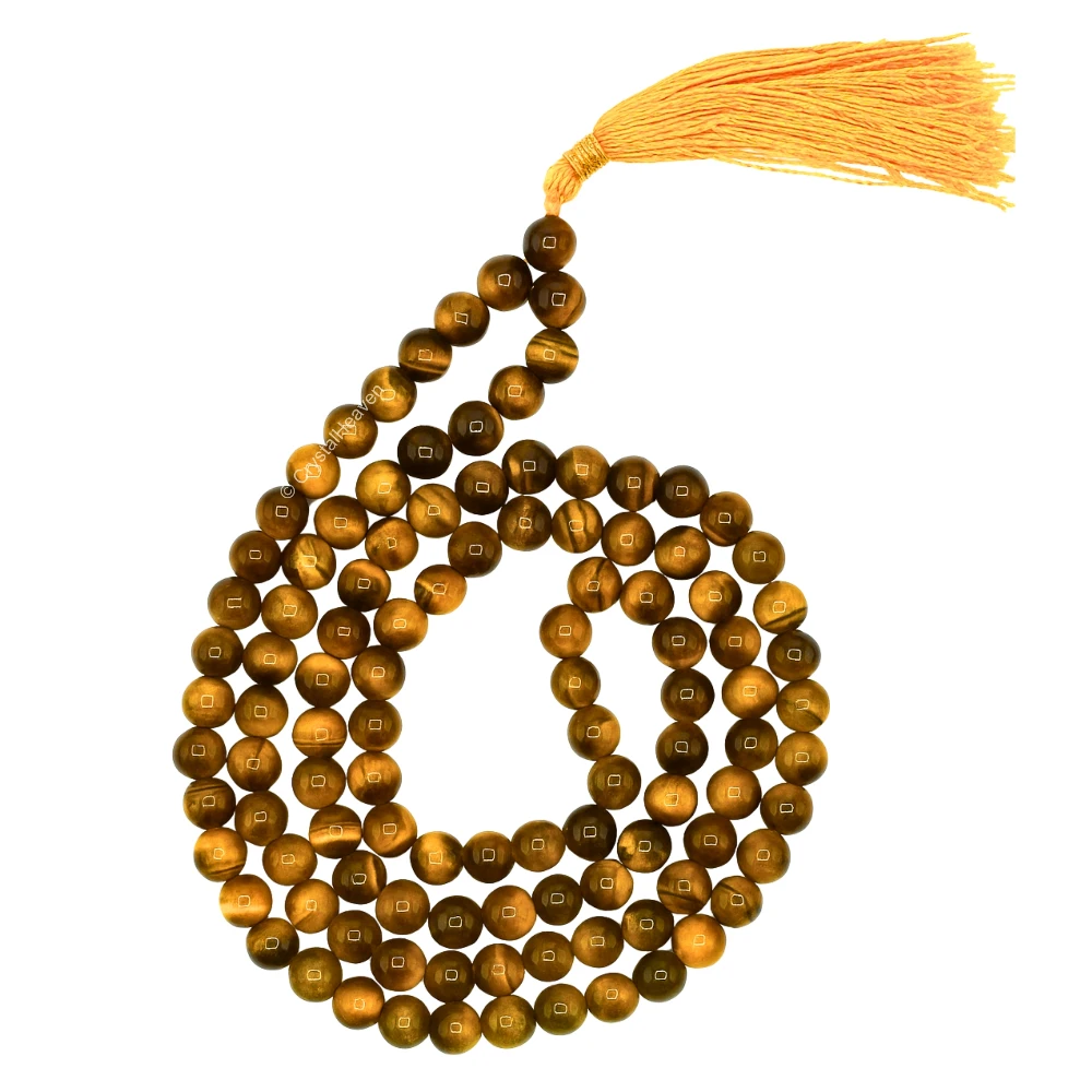 Tiger Eye 108 Beads Mala Handcrafted Beads Mala for Meditation