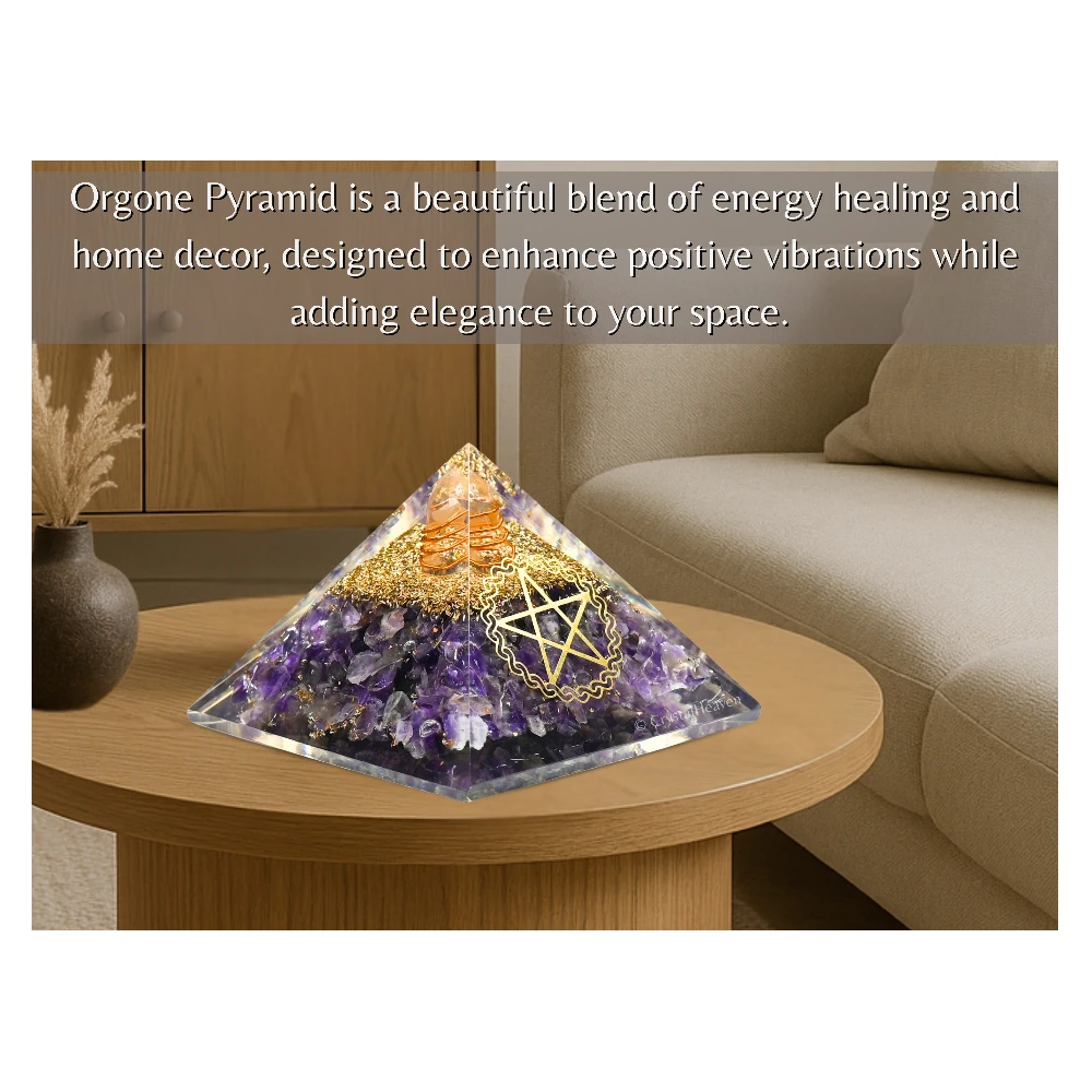 Amethyst Orgone Pyramid (Pentacle)
