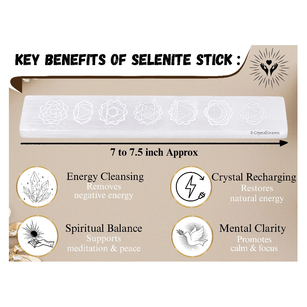 Selenite Charging Plate Stick with Chakra