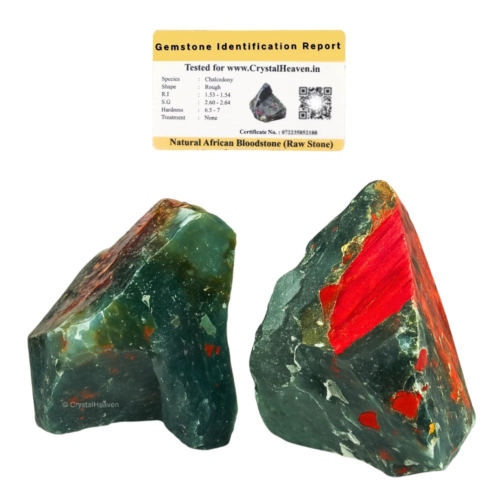 Raw African Bloodstone Crystals (2 Pieces)