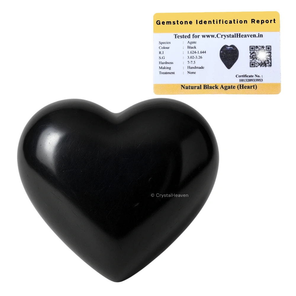 Black Agate Heart