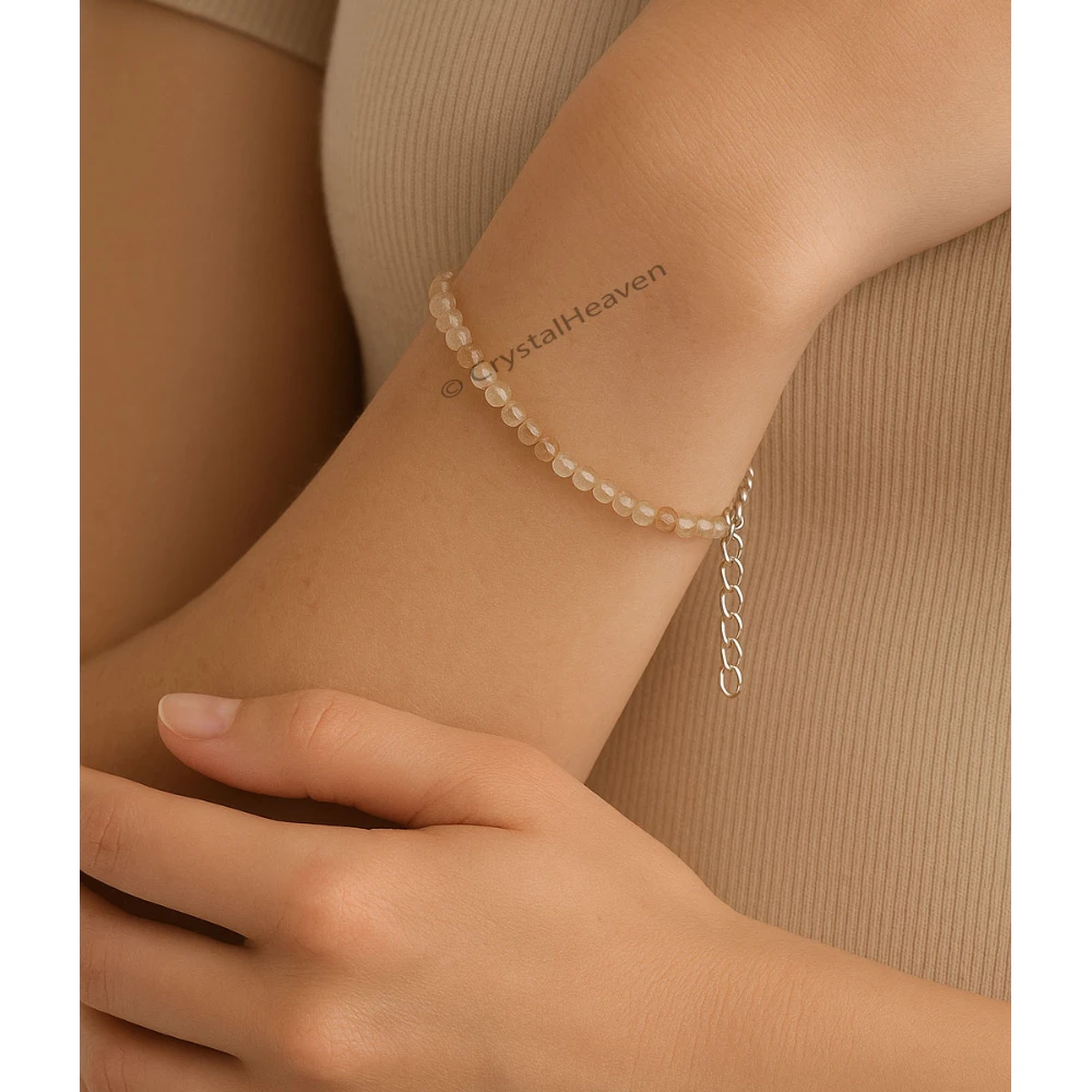 Copper Rutilated Quartz Bracelets - 2mm Faceted Beads (Silver)