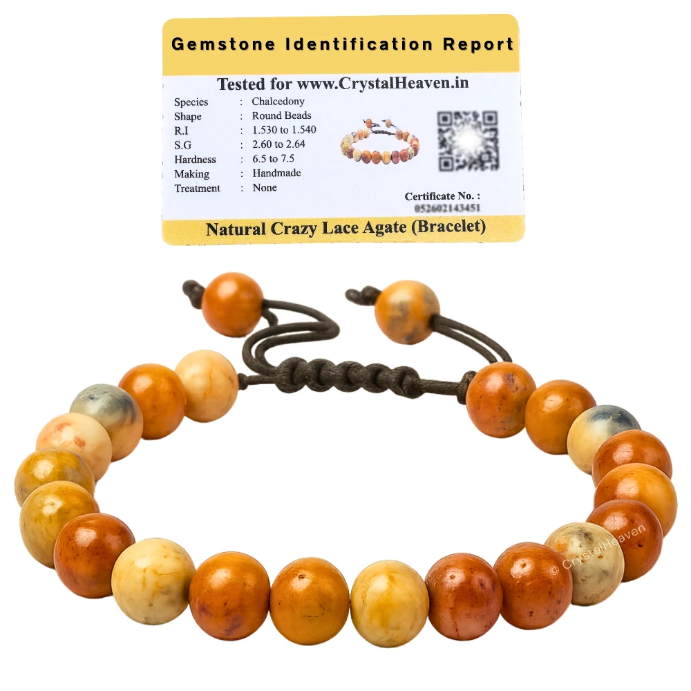 Crazy Lace Agate Bracelet (Adjustable)