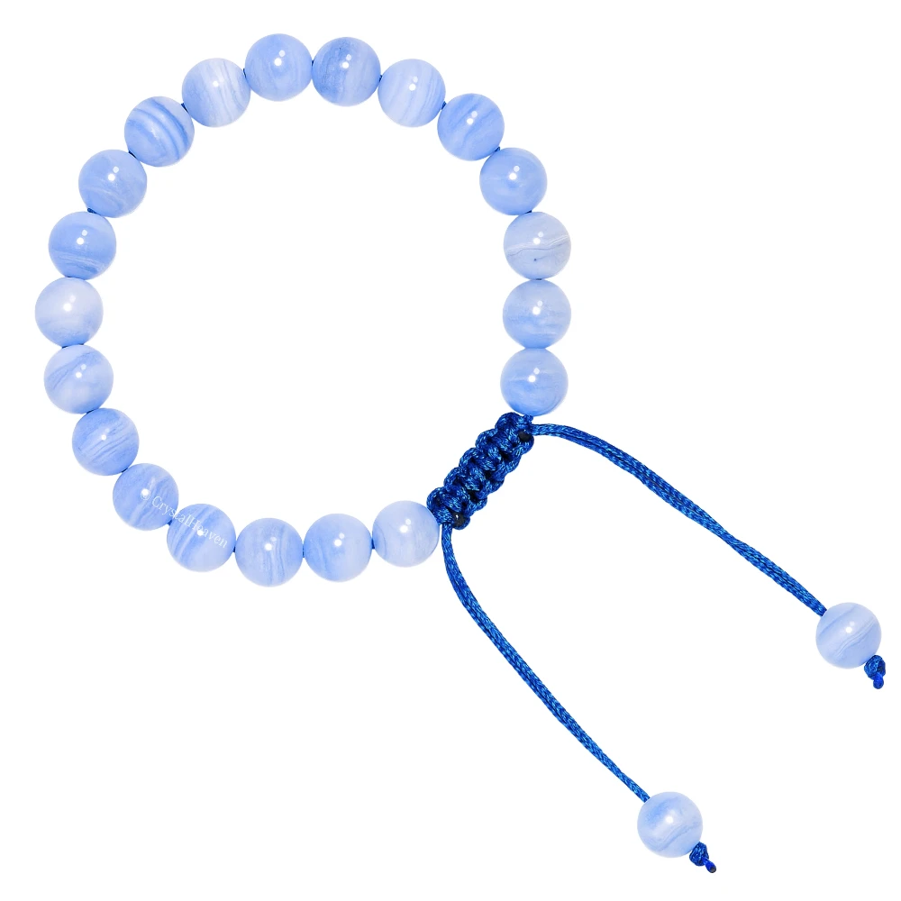 Blue Lace Agate Bracelet (Adjustable)