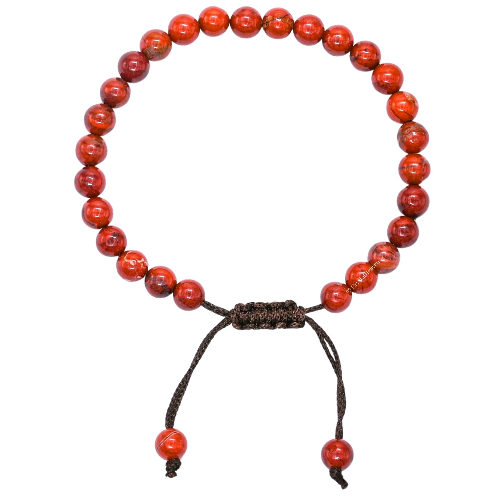 Red Jasper Healing Crystal Bracelets - 6mm Beads (Adjustable)