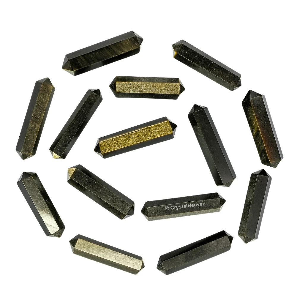 Gold Sheen Obsidian Pencil Points (Double Terminated) (Set of 3)
