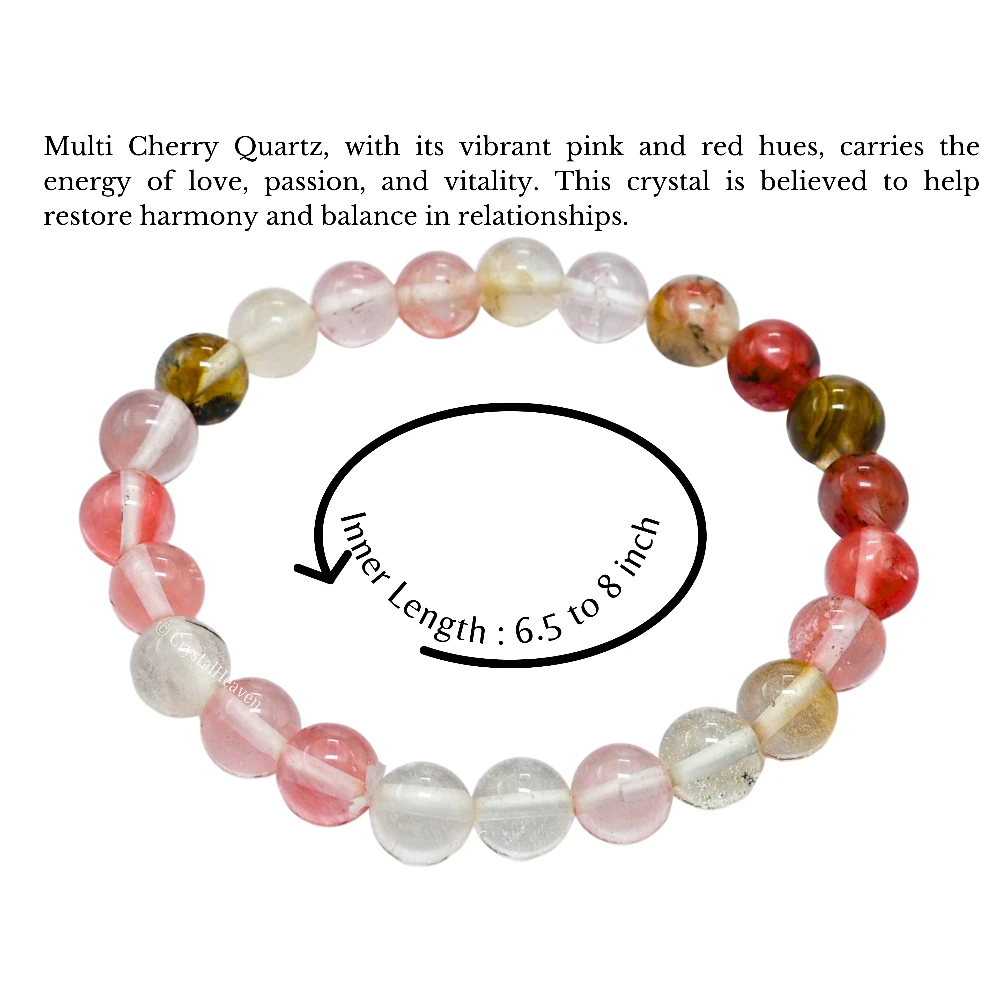 Multi Cherry Quartz Bracelet (Elastic)