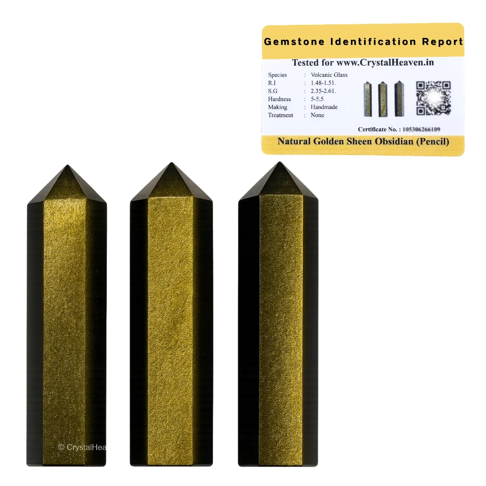 Golden Sheen Obsidian Pencil Points (Set of 10)