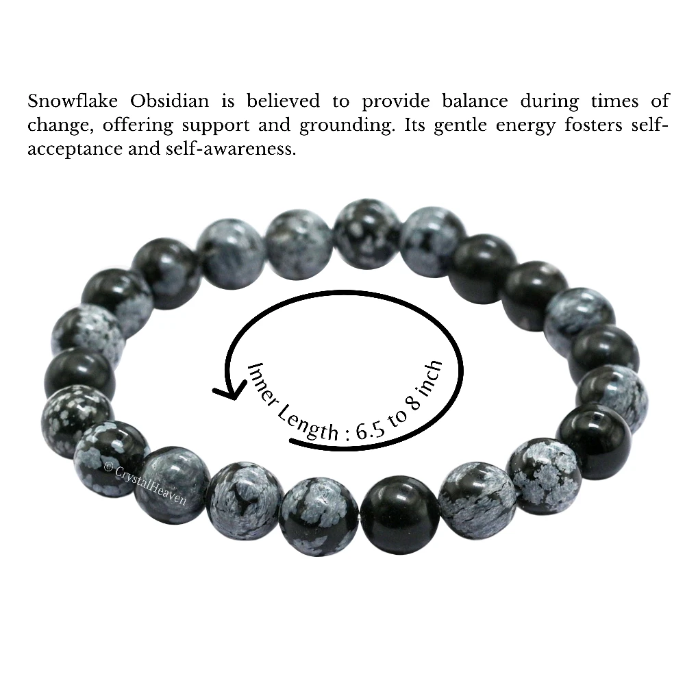Snowflake Obsidian Bracelet (Elastic)