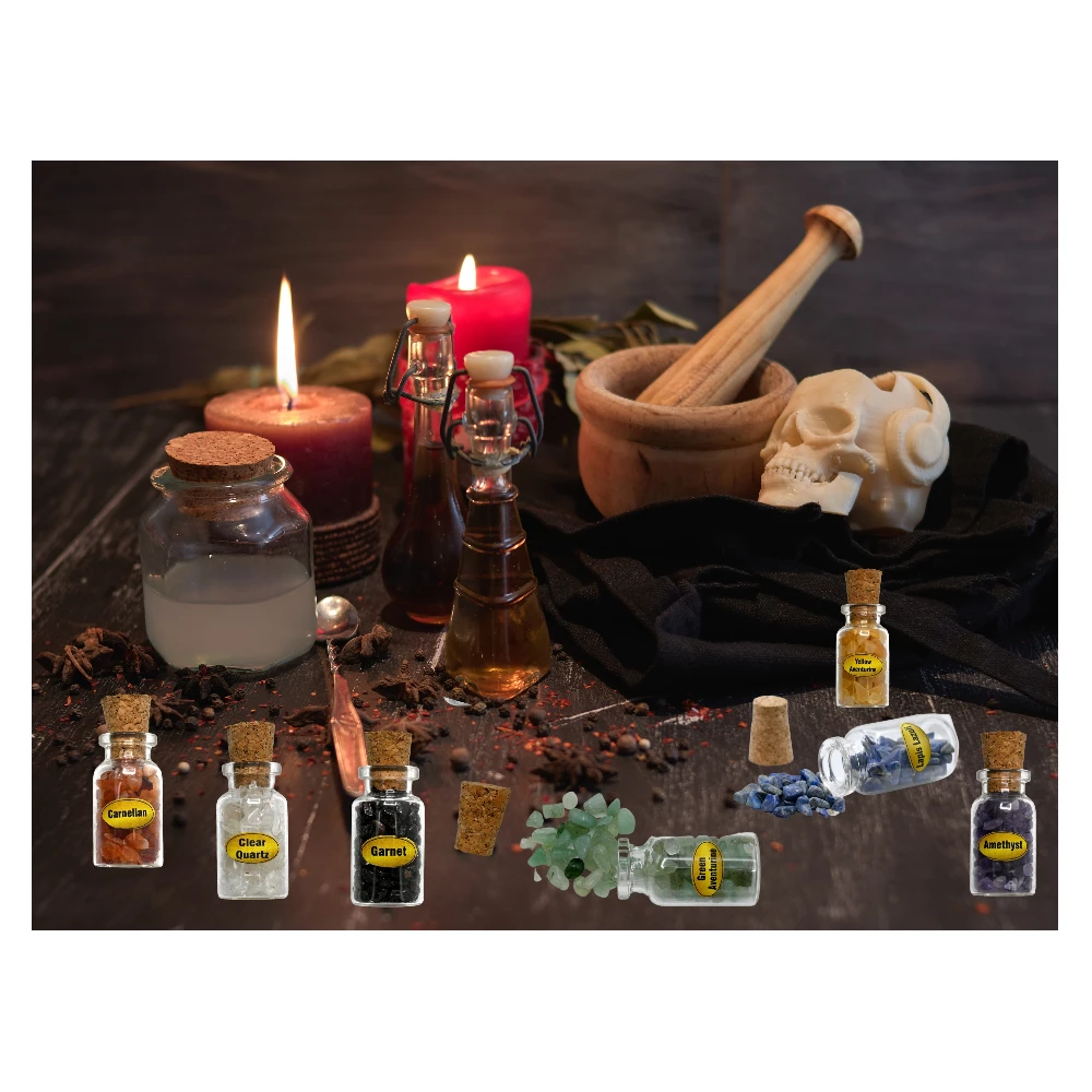 Spell Jars Kit for Witchcraft Supplies - Set of 7 (Regular)