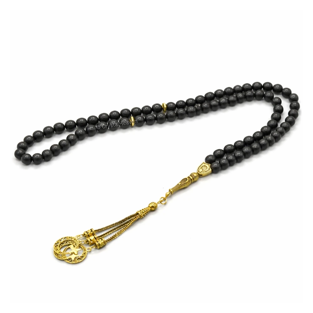 Shungite Crystal Tasbih (Gold)
