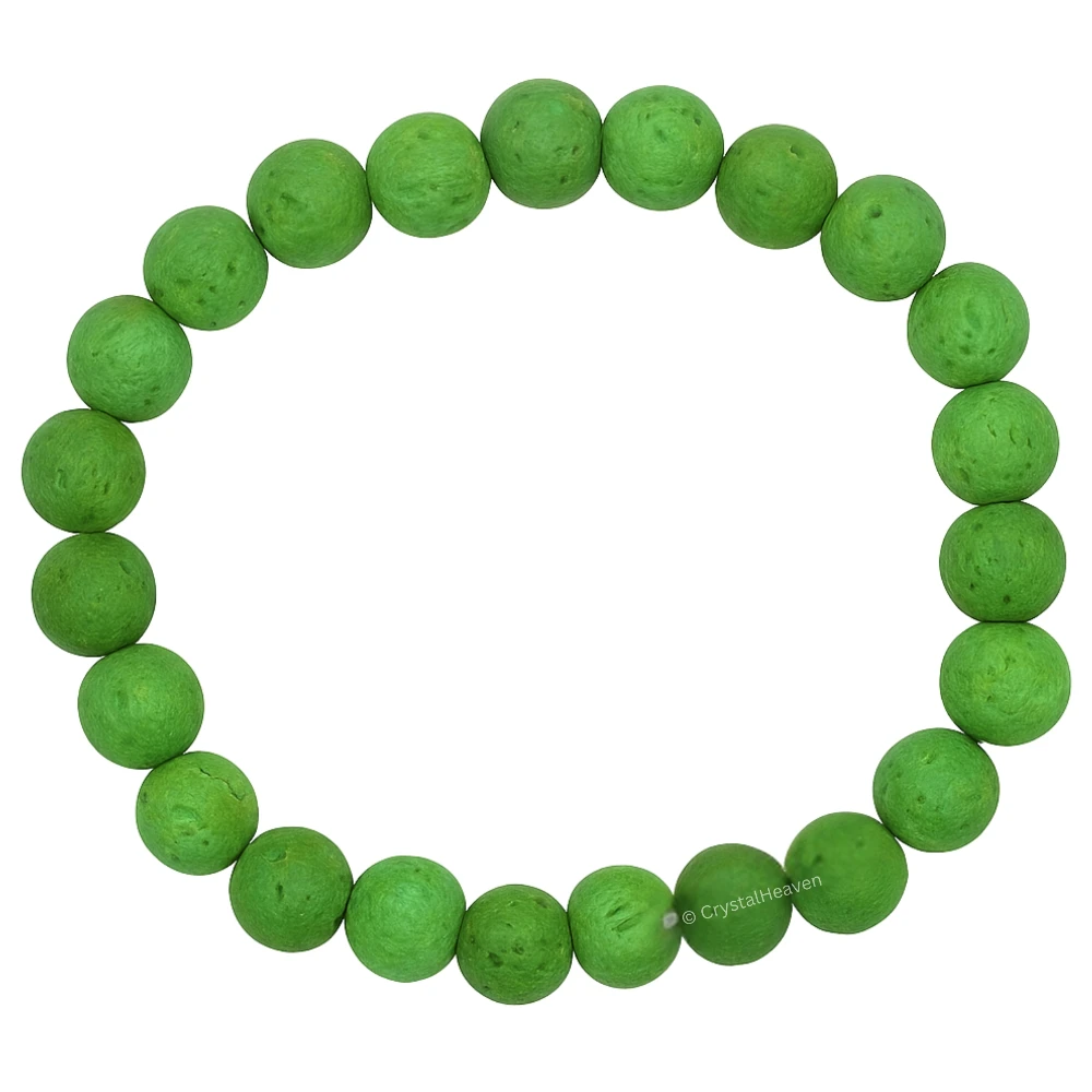 Green Lava Stone Bracelet (Elastic)