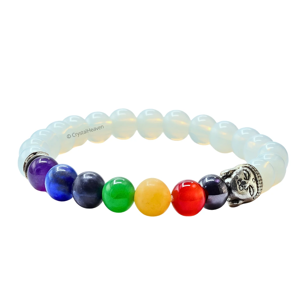 Opalite Chakra With Buddha Bracelet (Elastic)