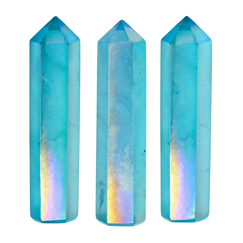 Aqua Aura Quartz Pencil Points