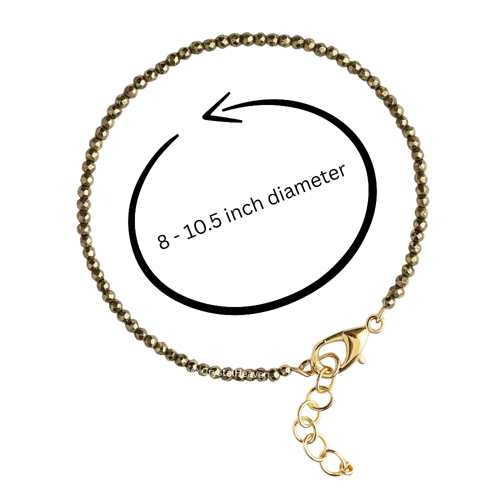 Pyrite Anklet - 2mm Faceted Bead (Gold)