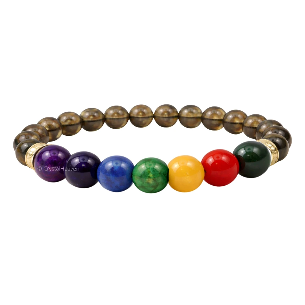 Smoky Quartz Chakra Bracelet (Elastic)
